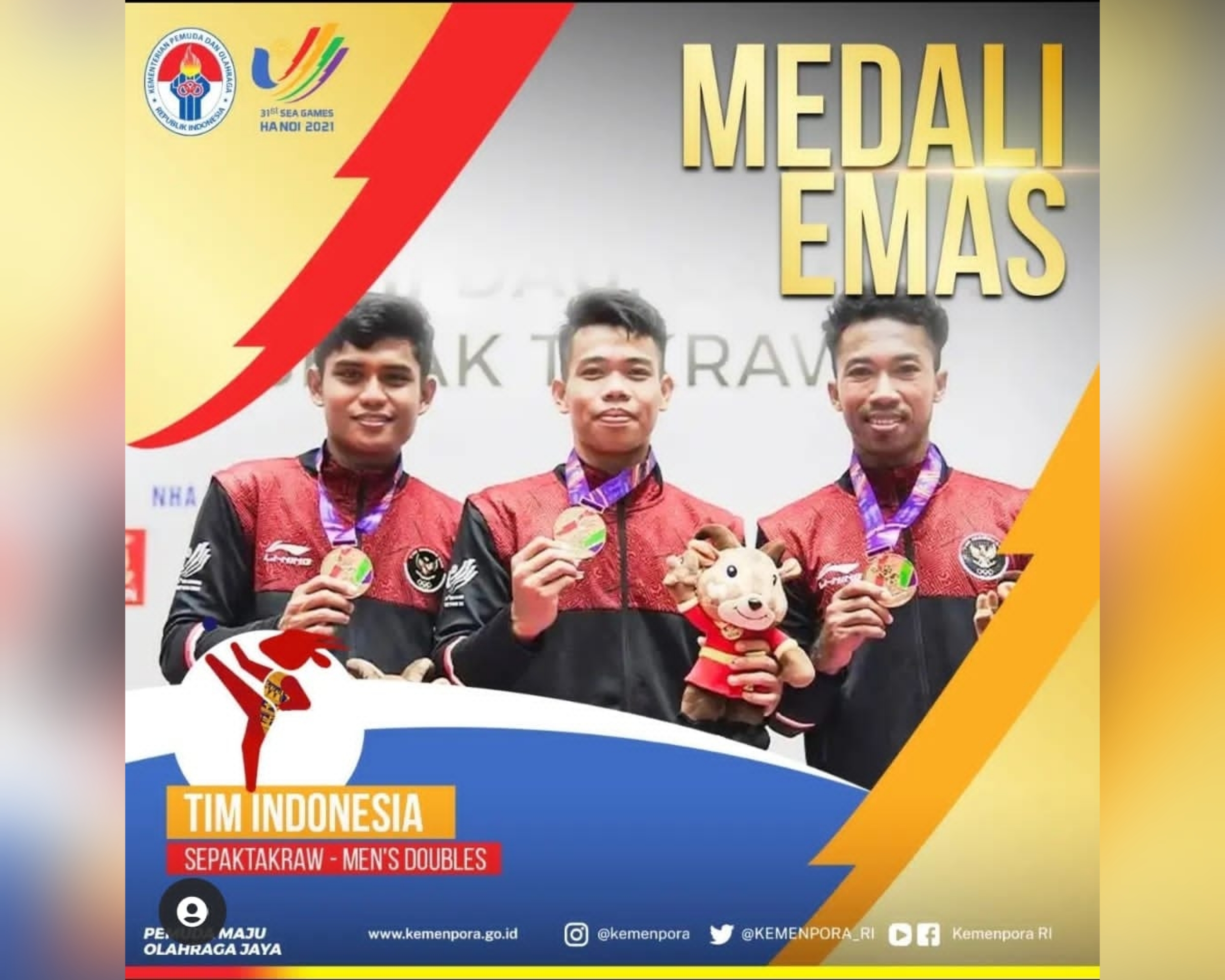 Atlet Sepak Takraw Asal Lumajang Koleksi 1 Emas, 1 Perak dan 1 Perunggu di SEA Games ke-31 untuk Indonesia